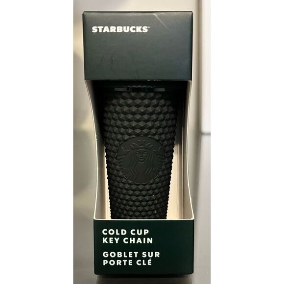 Starbucks 2022 Holiday Matte Dark Green Studded Tumbler Ornament Keychain - Picture 1 of 2